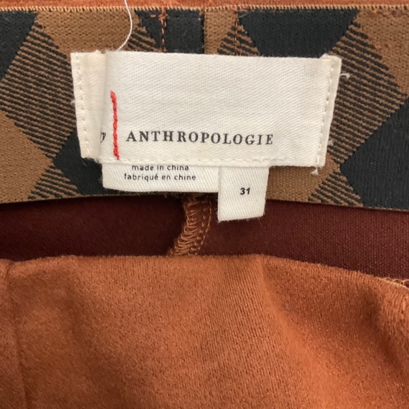 Anthropologie Faux Suede Leggings cognac brown pants western equestrian rich mom - Picture 4 of 15